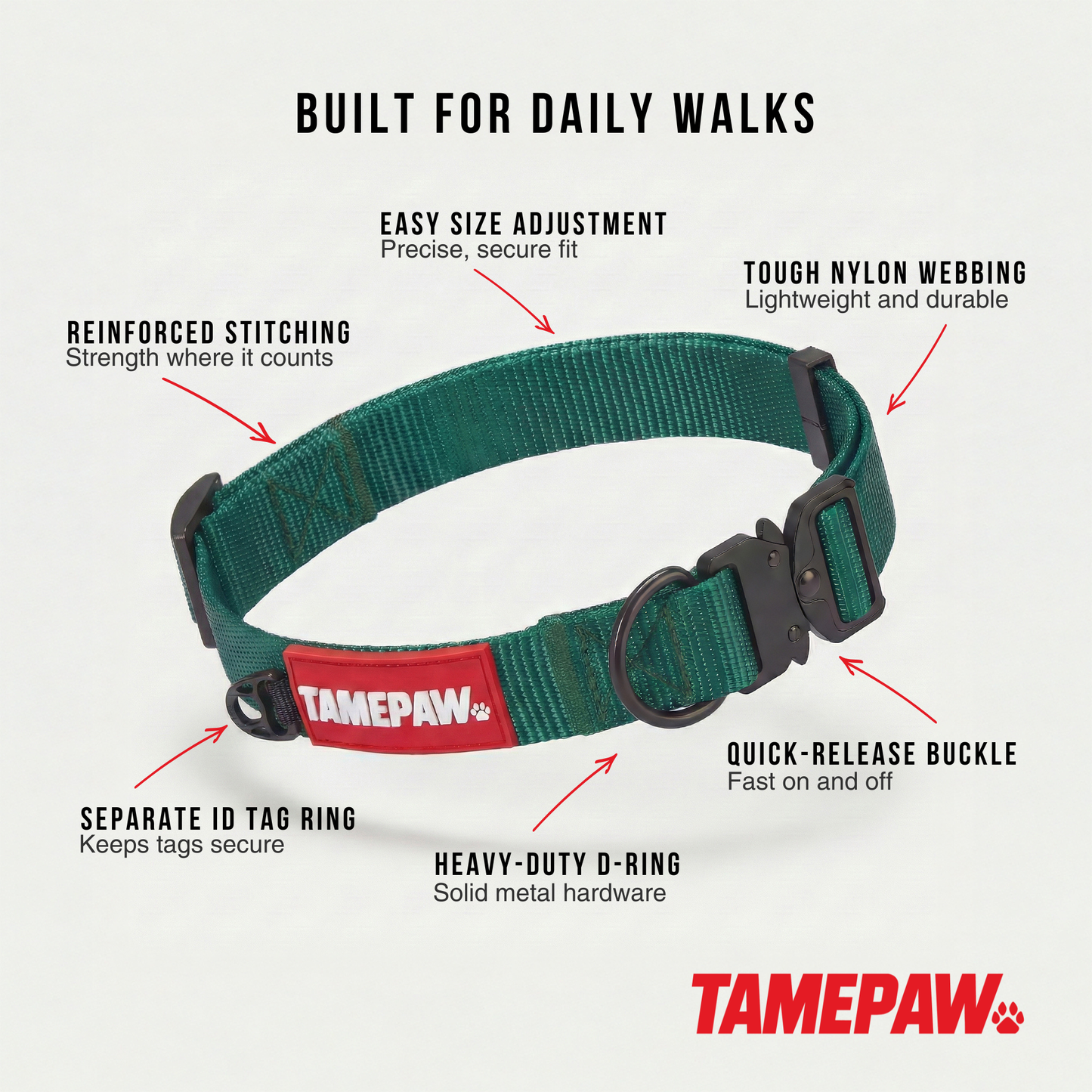 Airform Dog Collar - Green Edition 001: Adjustable & Durable